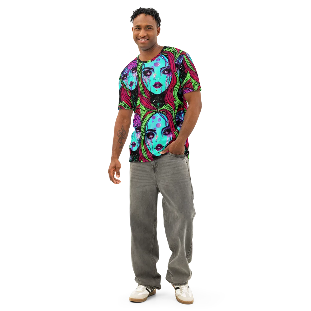 Luminous Nightfall on Men's Cotton Crew Neck T-Shirt — Front