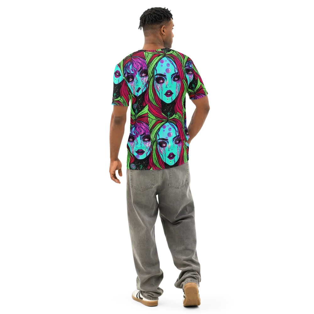 Luminous Nightfall on Men's Cotton Crew Neck T-Shirt — Back