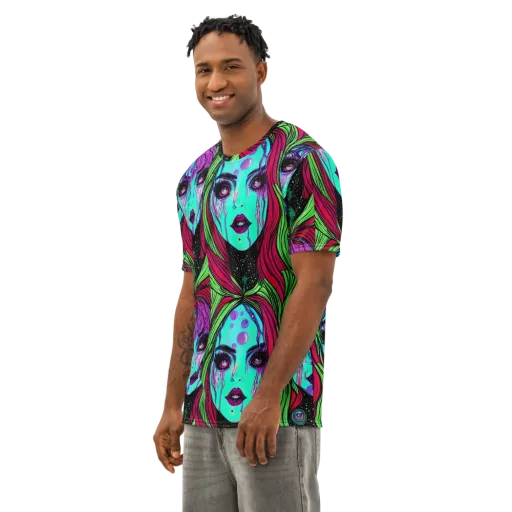 Luminous Nightfall on a Men's Cotton Crew Neck T-Shirt