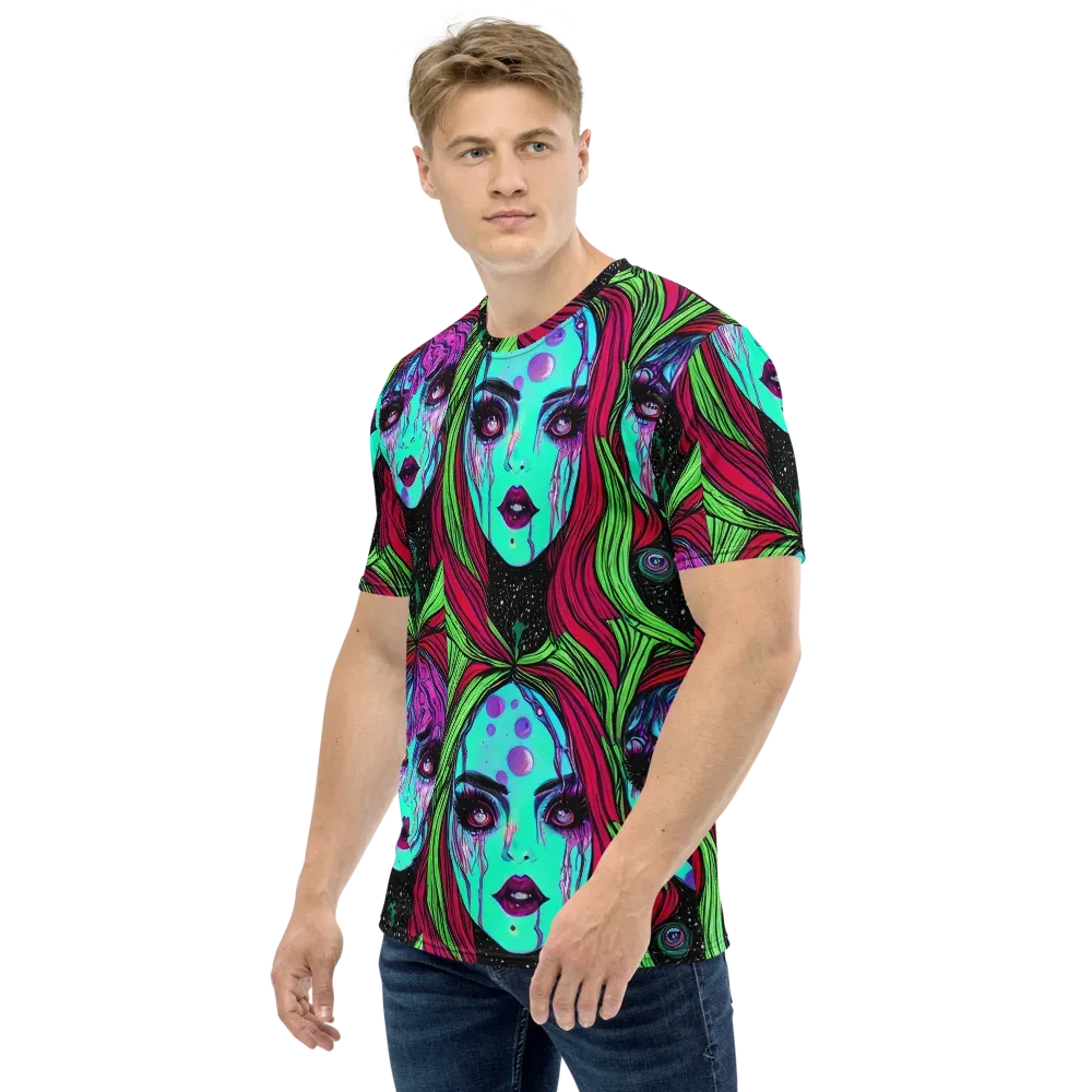 Luminous Nightfall on Men's Crew Neck T-Shirt — Left