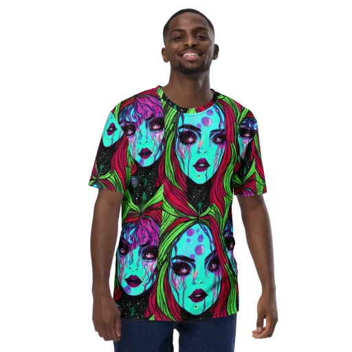 Luminous Nightfall on a Men's Crew Neck T-Shirt