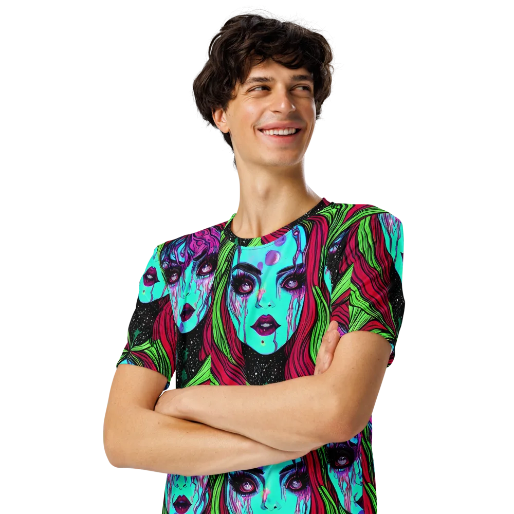 Luminous Nightfall on Men's Crew Neck T-Shirt — Left Front