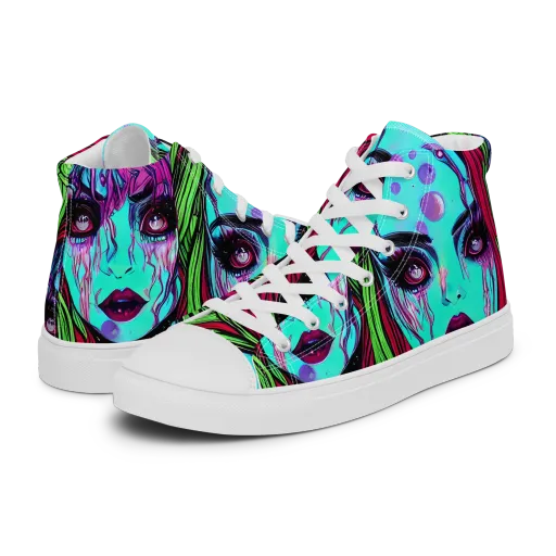 Luminous Nightfall on a Men's High Top Canvas Shoes