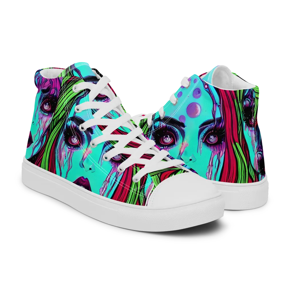Luminous Nightfall on Men's High Top Canvas Shoes — Right