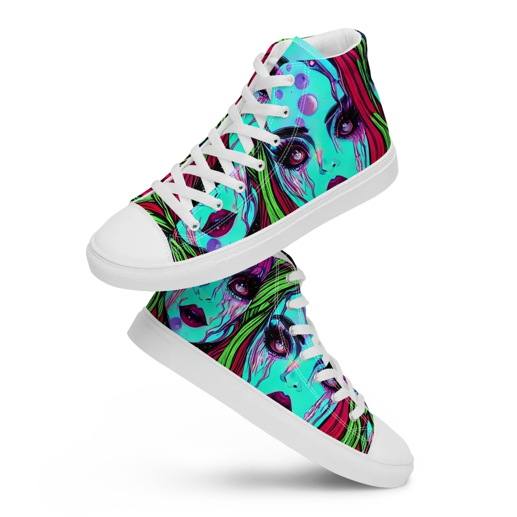 Luminous Nightfall on Men's High Top Canvas Shoes — Front