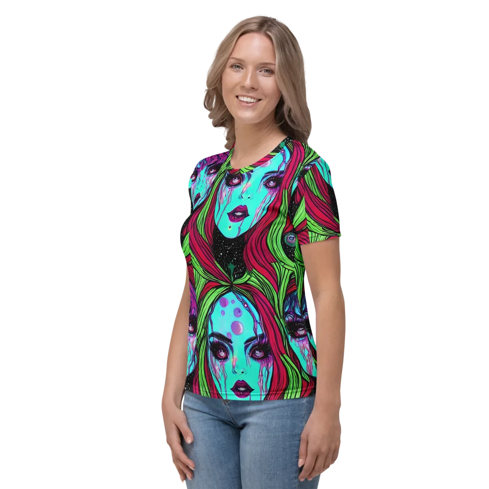 Luminous Nightfall on Women's Crew Neck T-Shirt — Left
