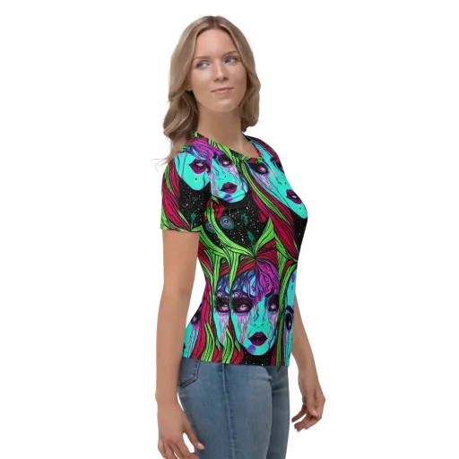 Luminous Nightfall on a Women's Crew Neck T-Shirt