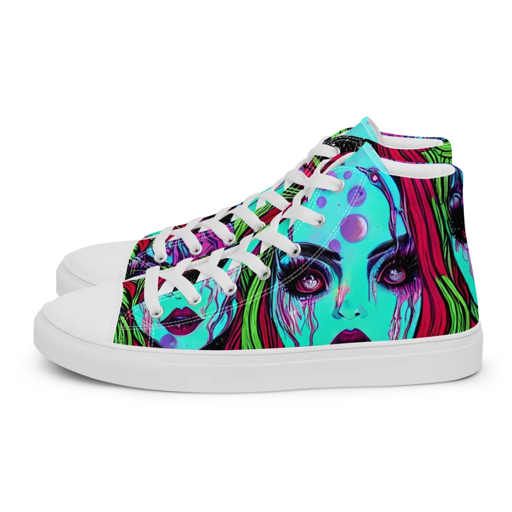 Luminous Nightfall on Women's High Top Canvas Shoes — Left