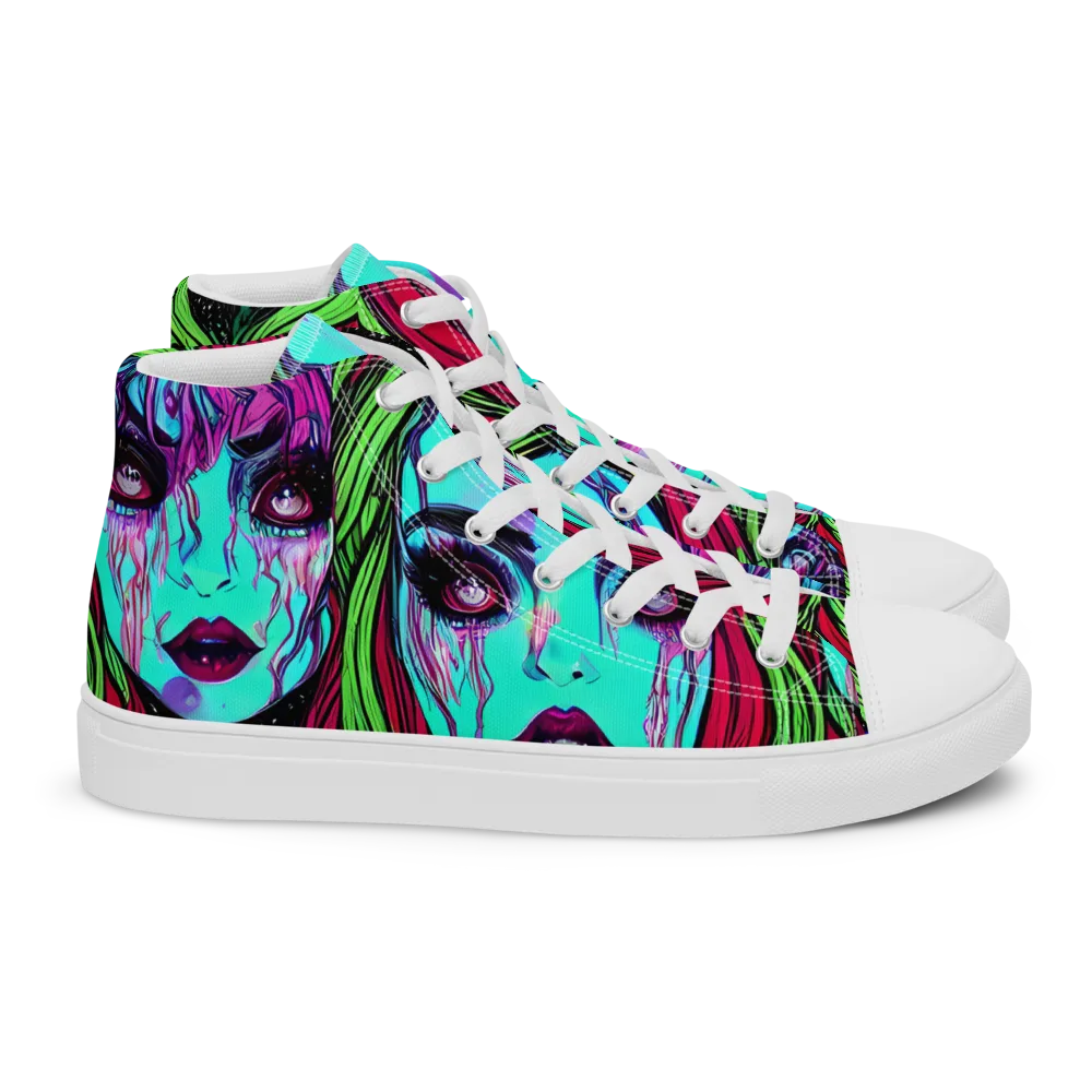 Luminous Nightfall on Women's High Top Canvas Shoes — Right