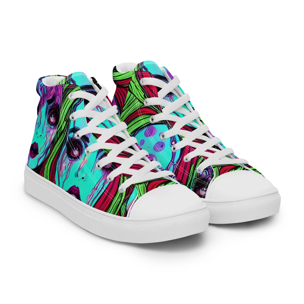 Luminous Nightfall on Women's High Top Canvas Shoes — Right Front