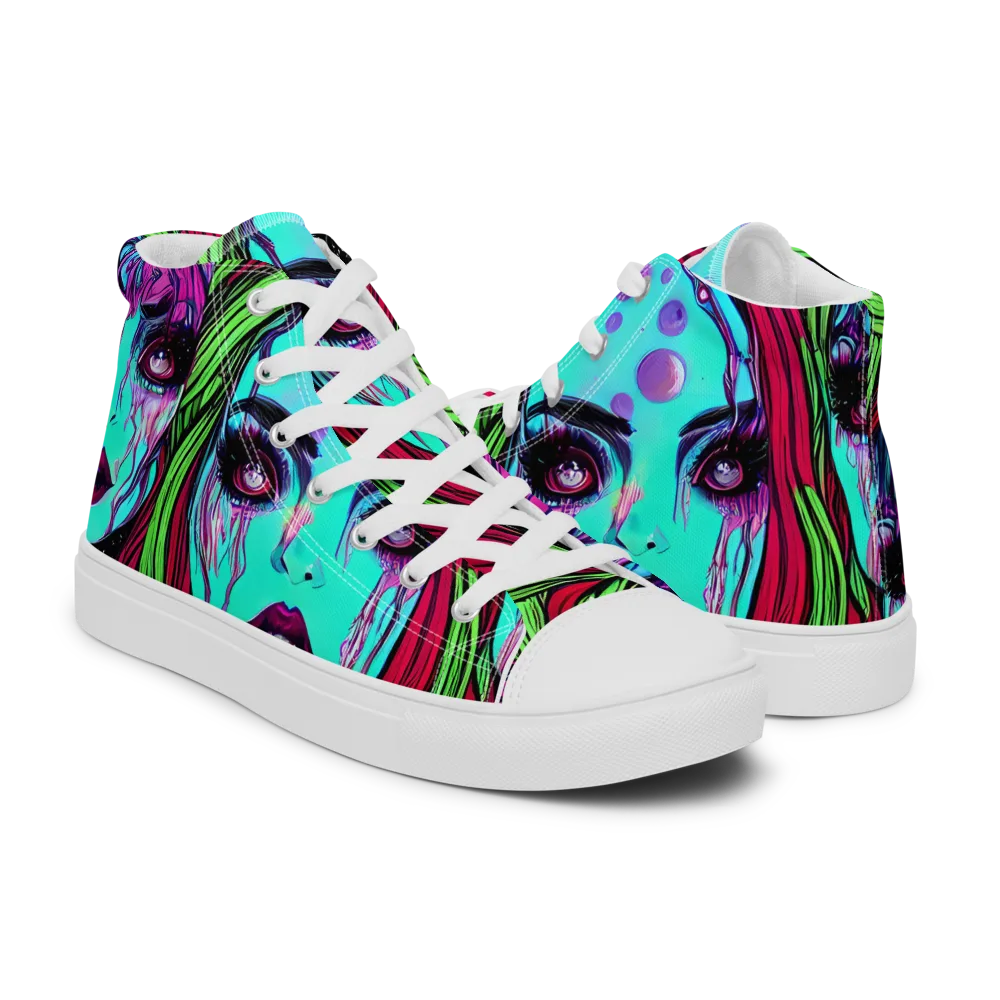 Luminous Nightfall on Women's High Top Canvas Shoes — Right