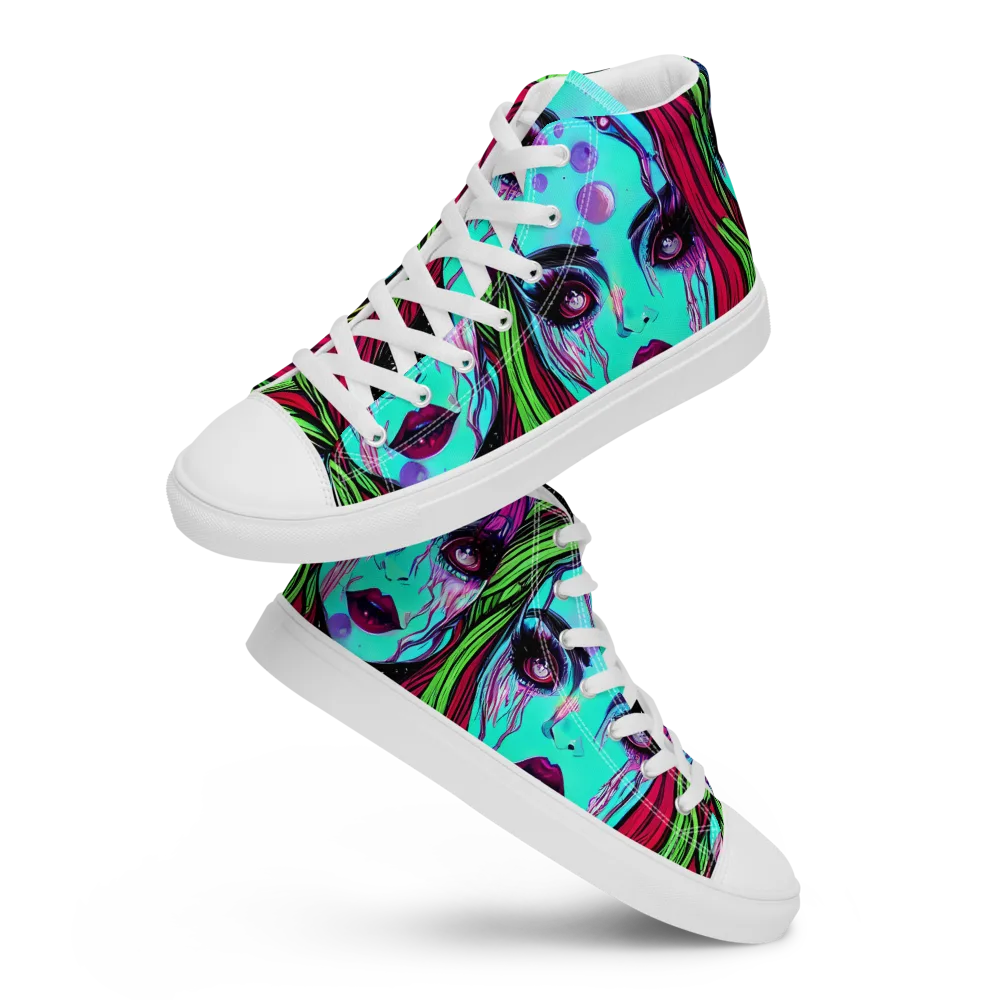 Luminous Nightfall on Women's High Top Canvas Shoes — Front