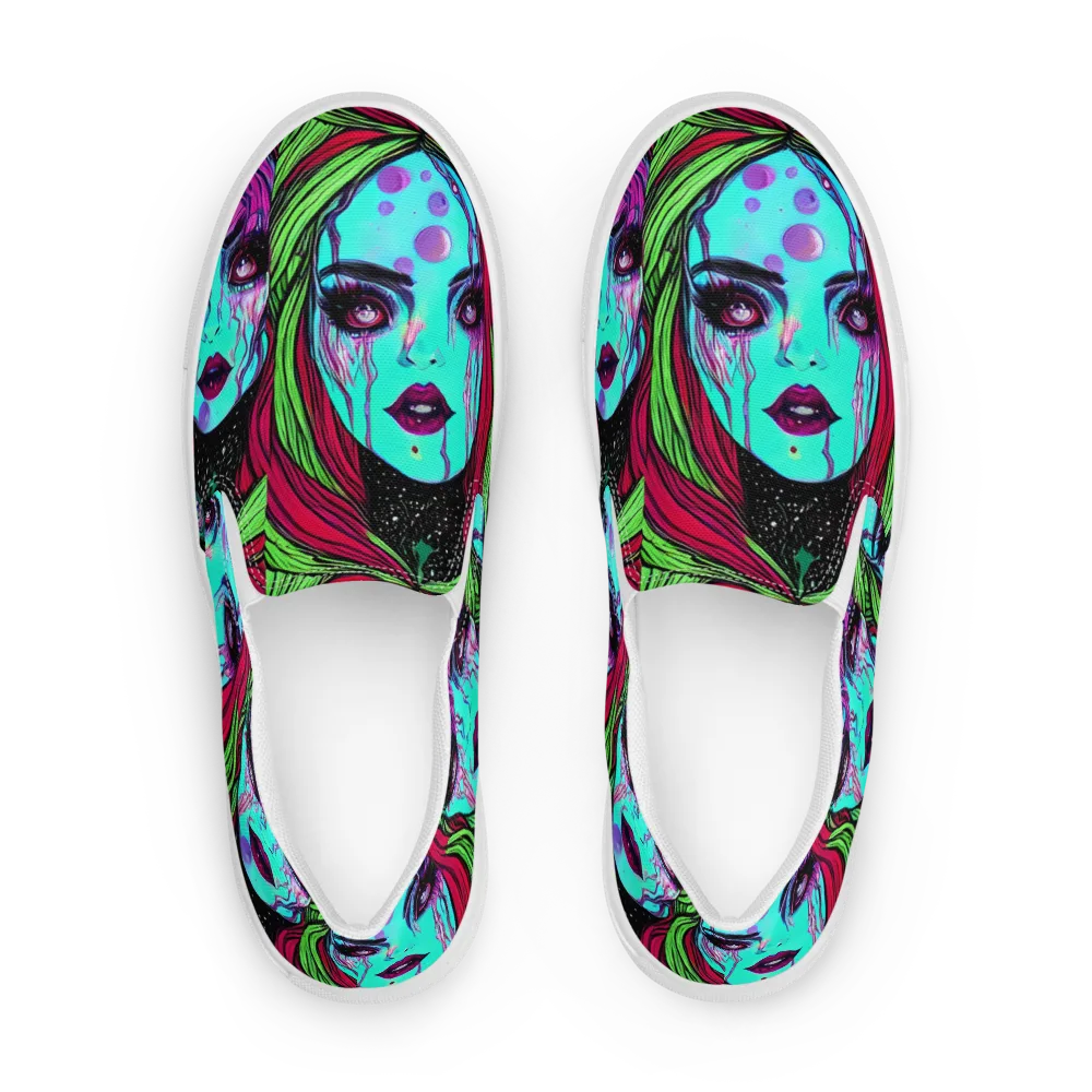 Luminous Nightfall on Men's Slip-On Canvas Shoes — Front