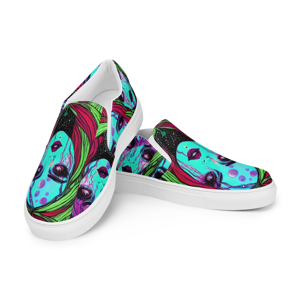 Luminous Nightfall on Men's Slip-On Canvas Shoes — Left Front