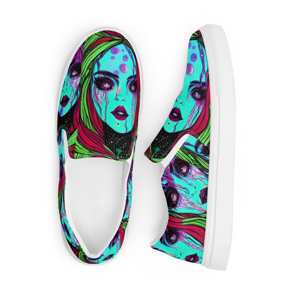 Luminous Nightfall on Men's Slip-On Canvas Shoes — Front