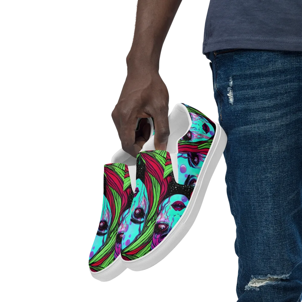 Luminous Nightfall on Men's Slip-On Canvas Shoes — Left Front