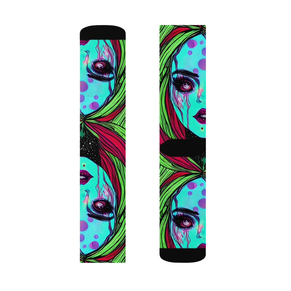 Luminous Nightfall on Socks — Left Sock