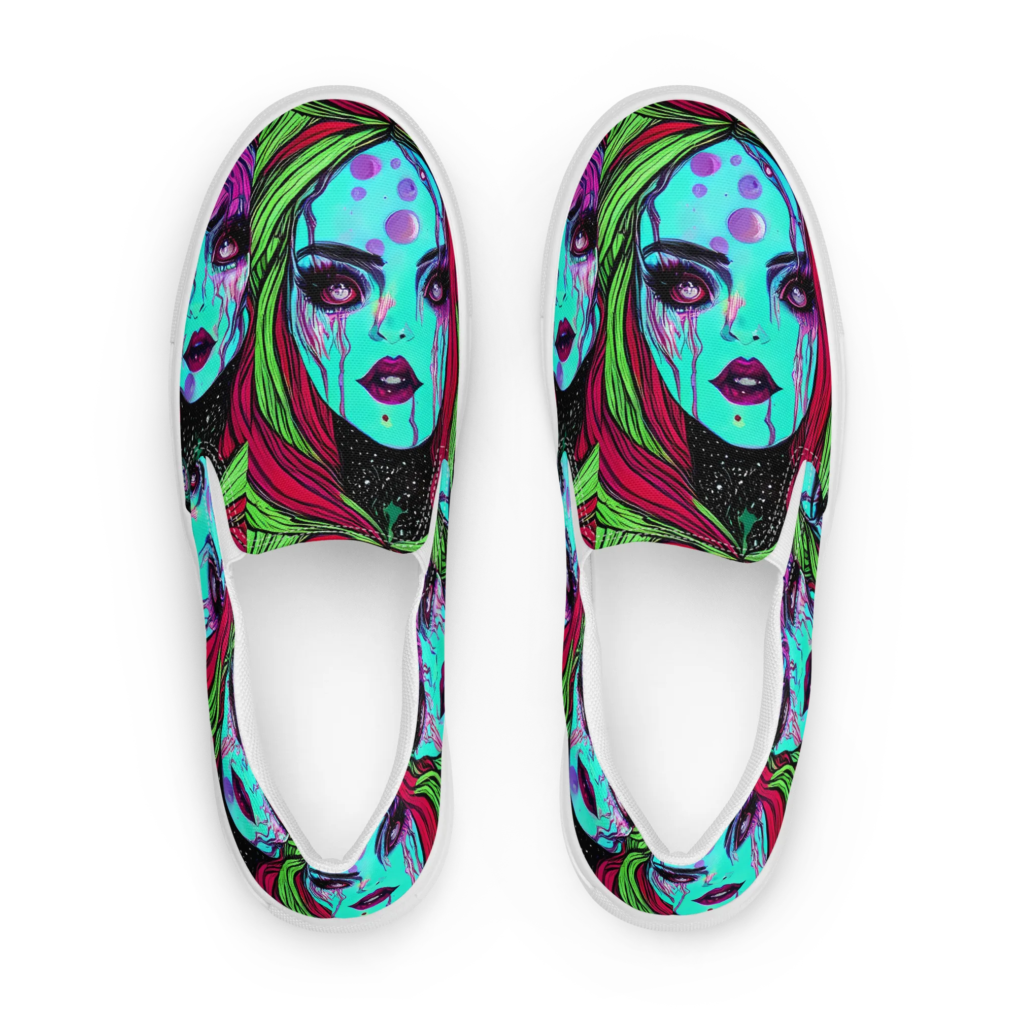 Luminous Nightfall on Women's Slip-On Canvas Shoes — Front