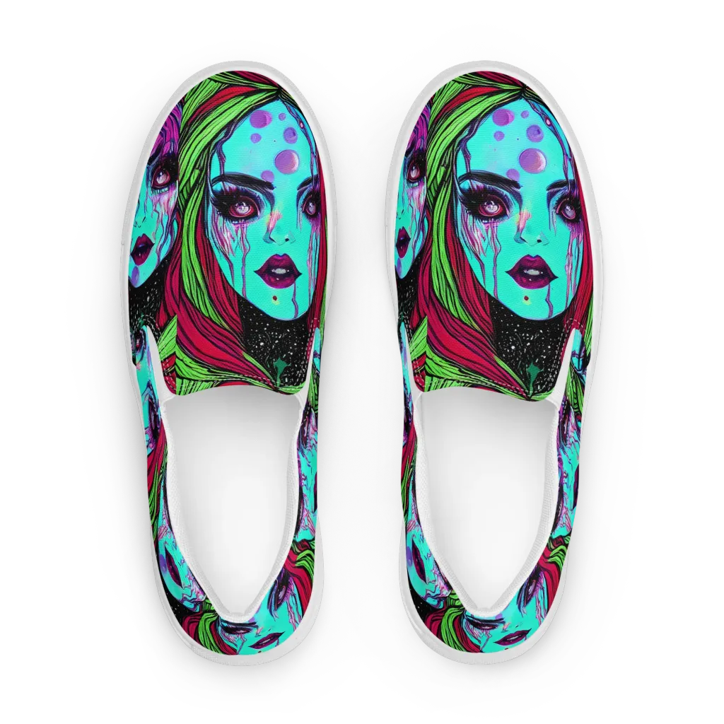 Luminous Nightfall on Women's Slip-On Canvas Shoes — Front