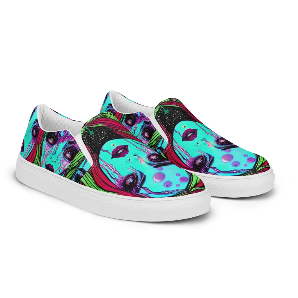 Luminous Nightfall on Women's Slip-On Canvas Shoes — Right Front