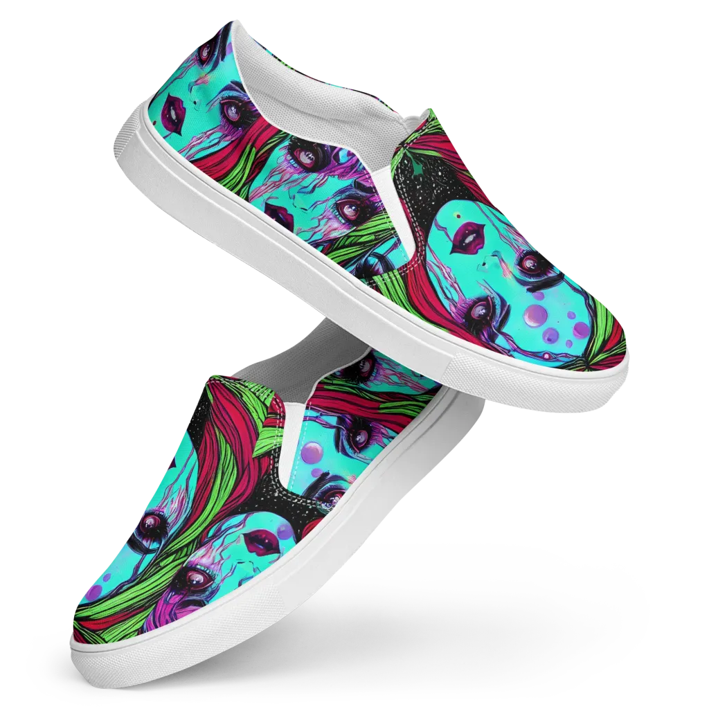 Luminous Nightfall on Women's Slip-On Canvas Shoes — Front