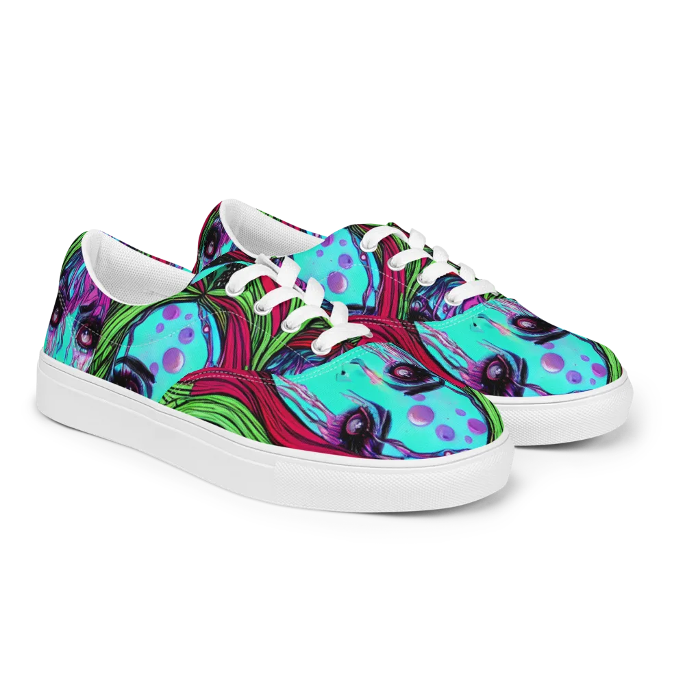 Luminous Nightfall on Men's Lace-Up Canvas Shoes — Right Front