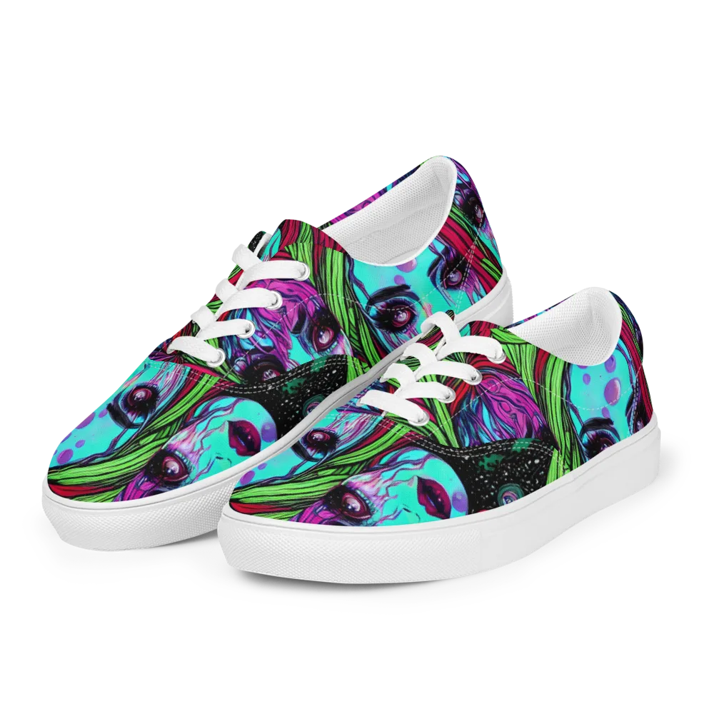 Luminous Nightfall on Men's Lace-Up Canvas Shoes — Left Front