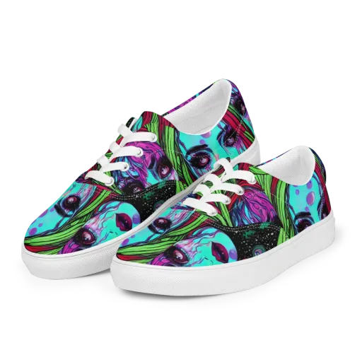 Luminous Nightfall on a Men's Lace-Up Canvas Shoes