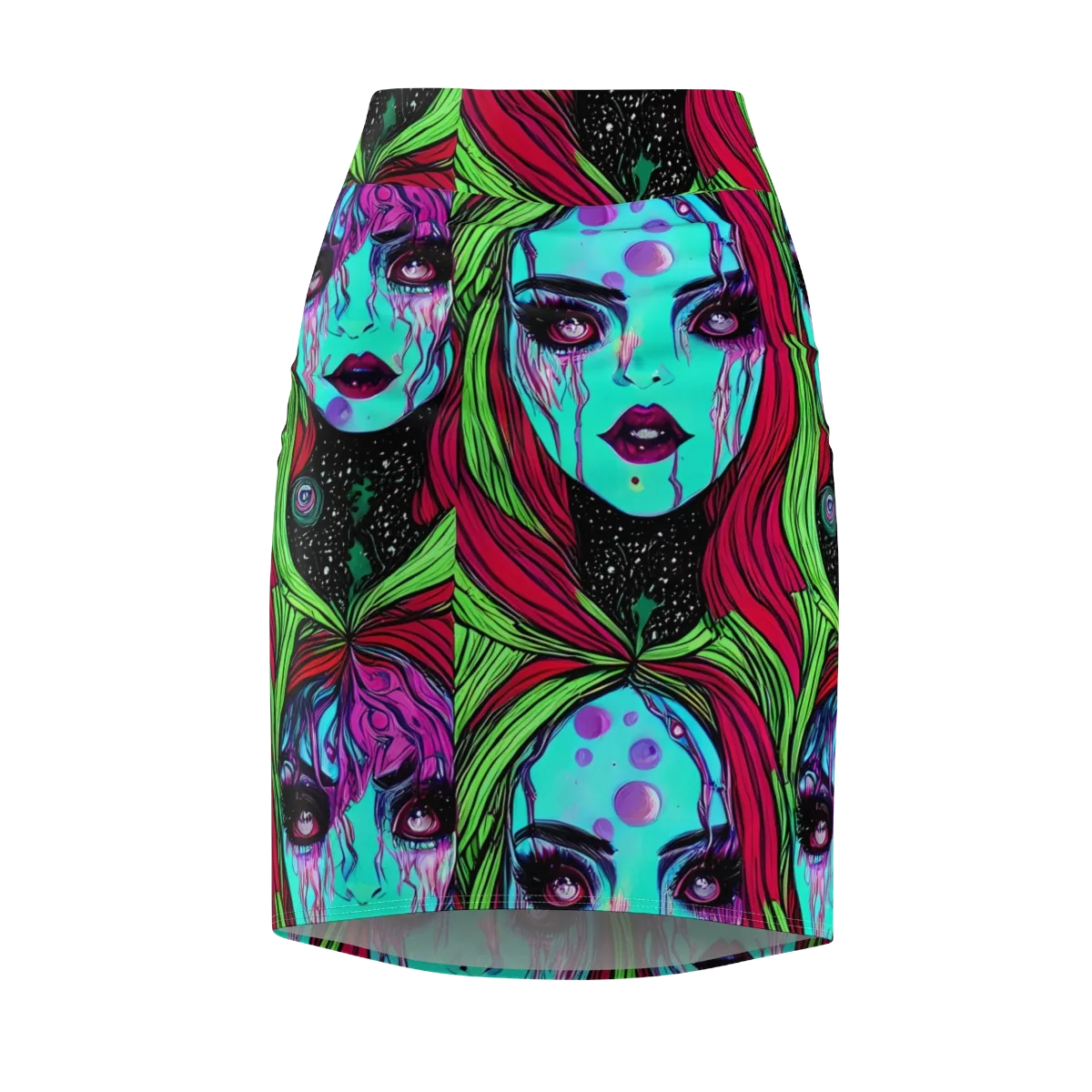 Luminous Nightfall on Pencil Skirt — Front