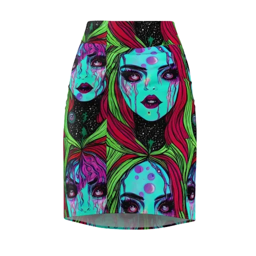 Luminous Nightfall on a Pencil Skirt