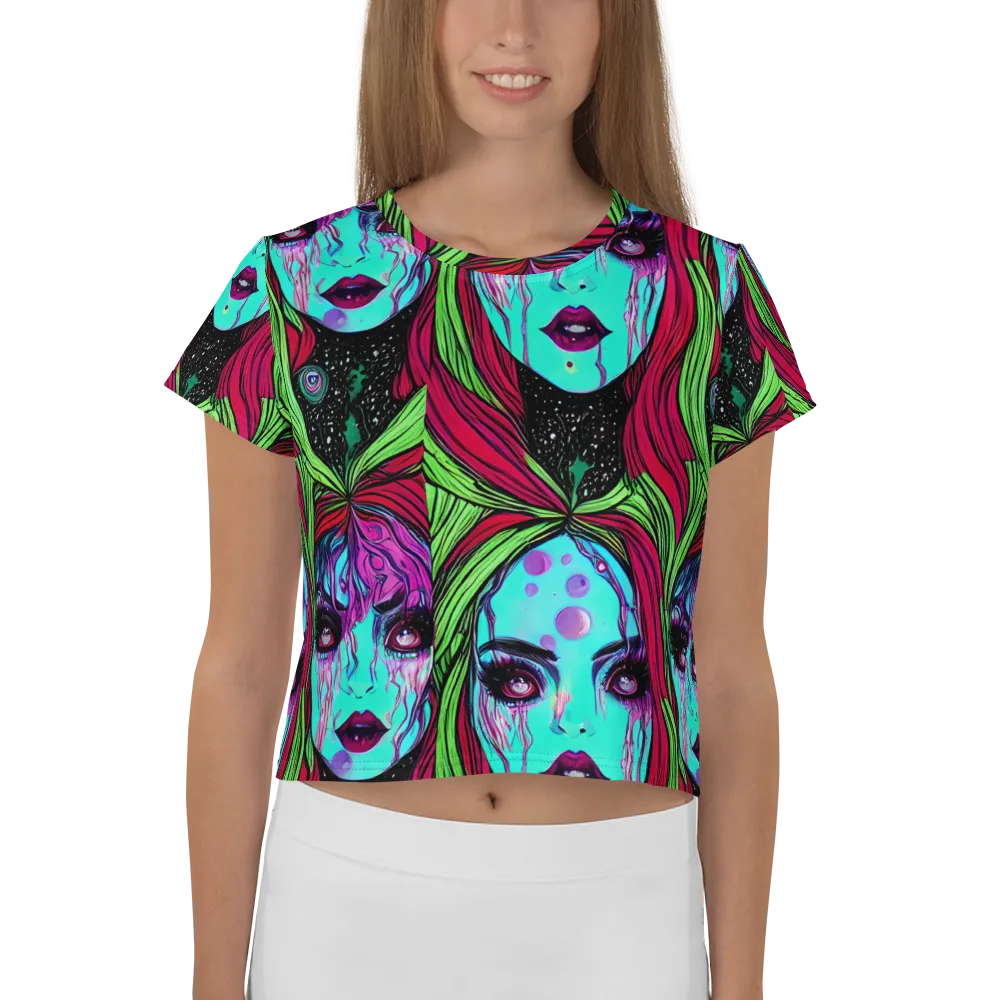 Luminous Nightfall on Crop Tee — Front