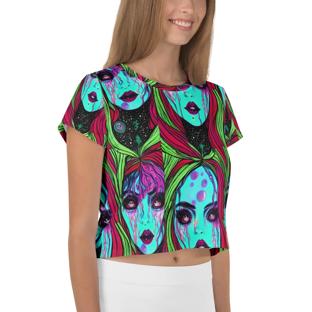 Luminous Nightfall on Crop Tee — Right