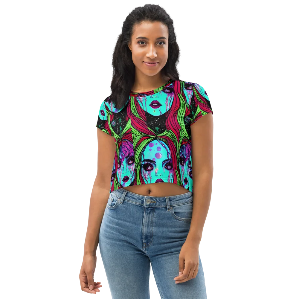 Luminous Nightfall on Crop Tee — Front