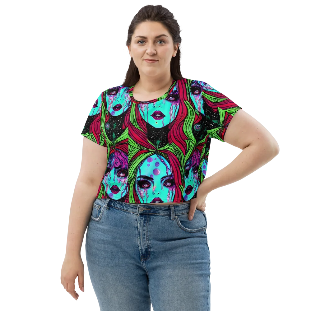 Luminous Nightfall on Crop Tee — Front