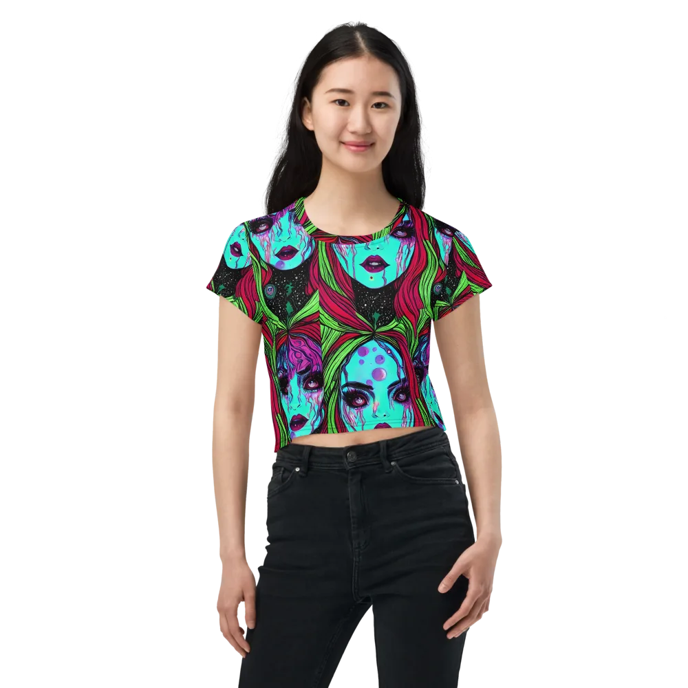 Luminous Nightfall on Crop Tee — Front