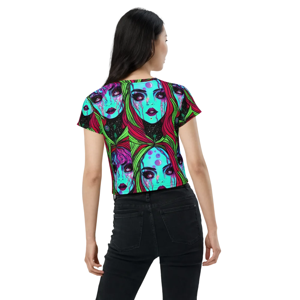 Luminous Nightfall on Crop Tee — Back