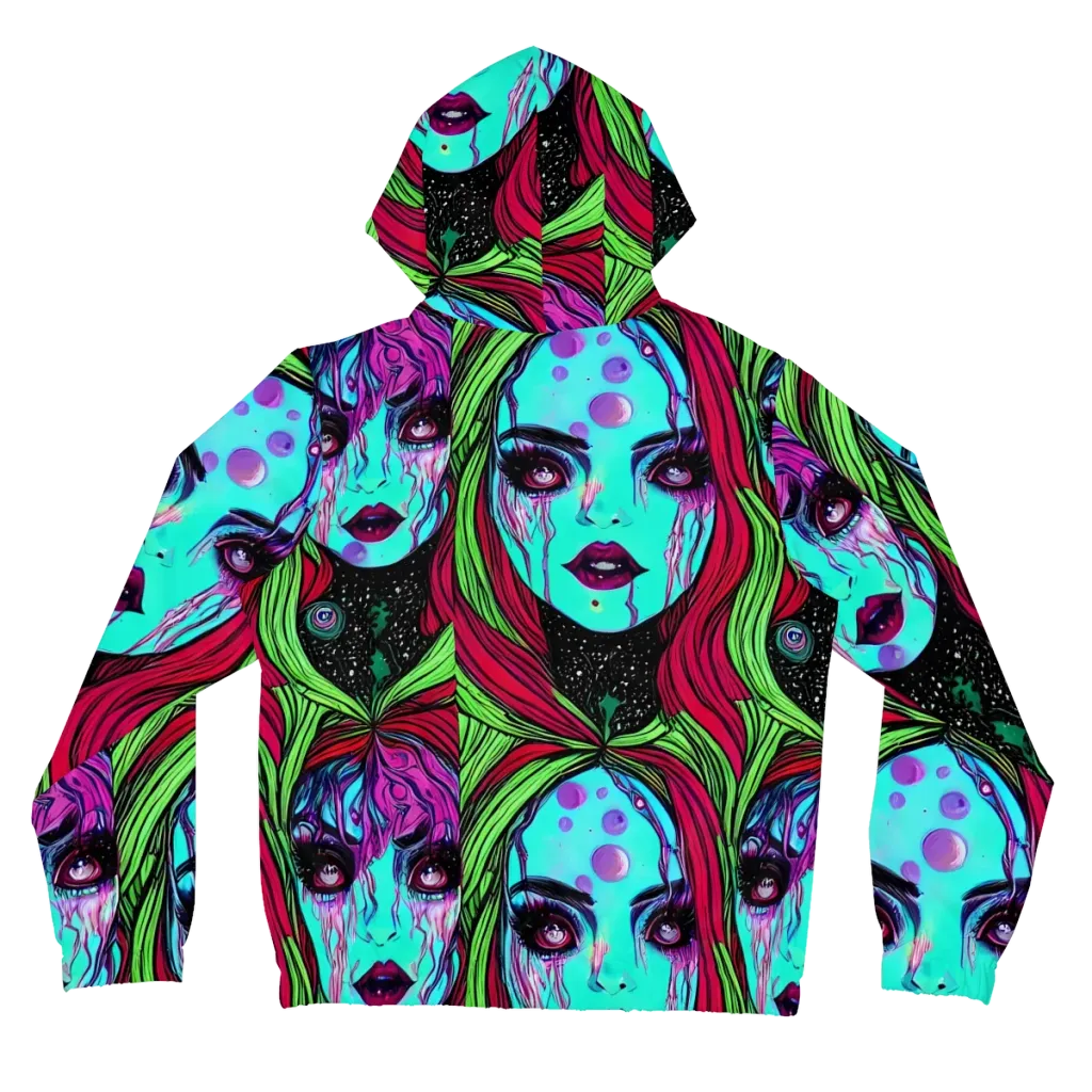 Luminous Nightfall on Women's Full-Zip Hoodie — Back