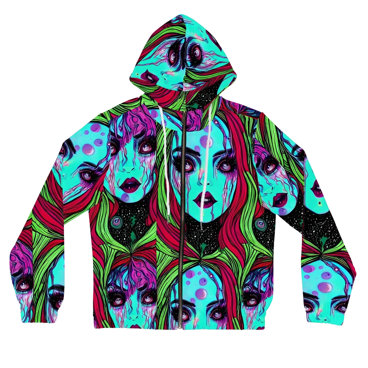 Luminous Nightfall on Women's Full-Zip Hoodie — Front