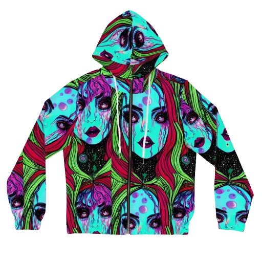 Luminous Nightfall on a Women's Full-Zip Hoodie