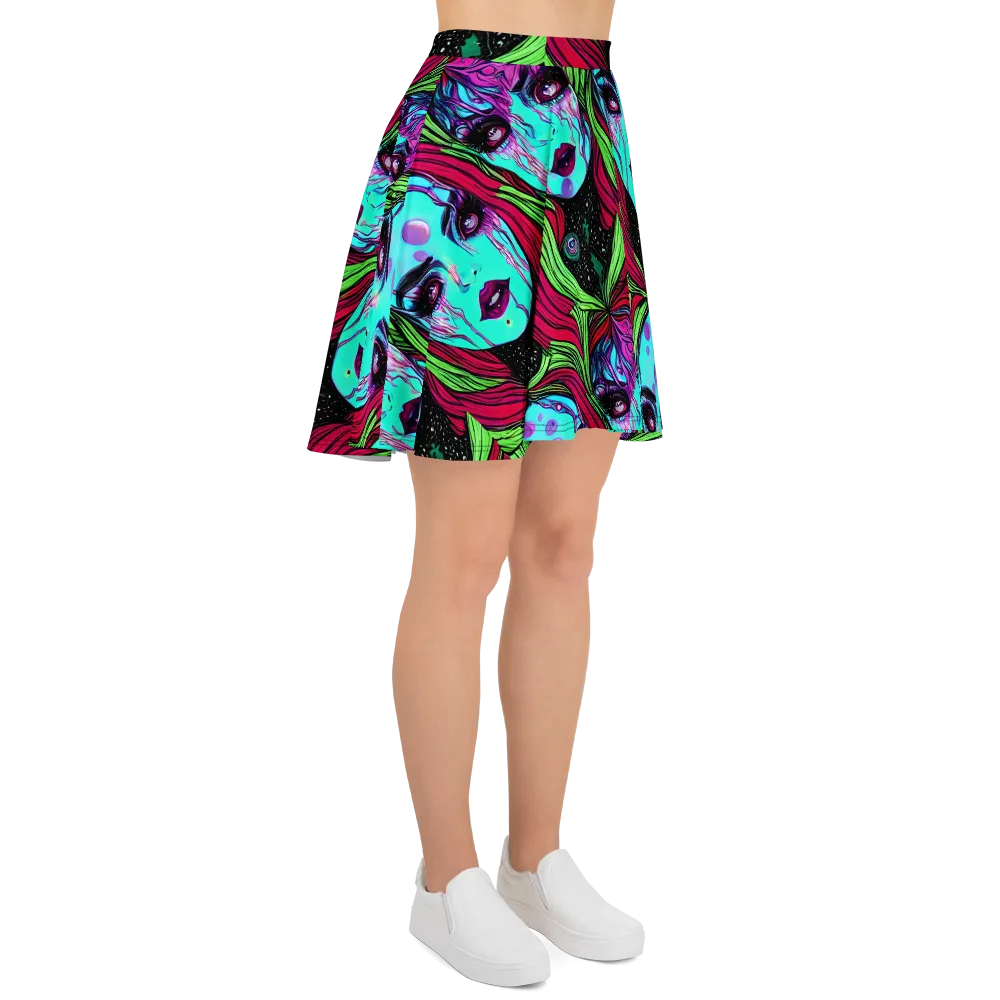 Luminous Nightfall on Skater Skirt — Right