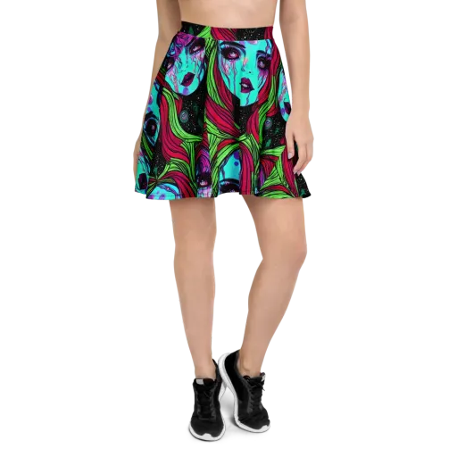 Luminous Nightfall on a Skater Skirt