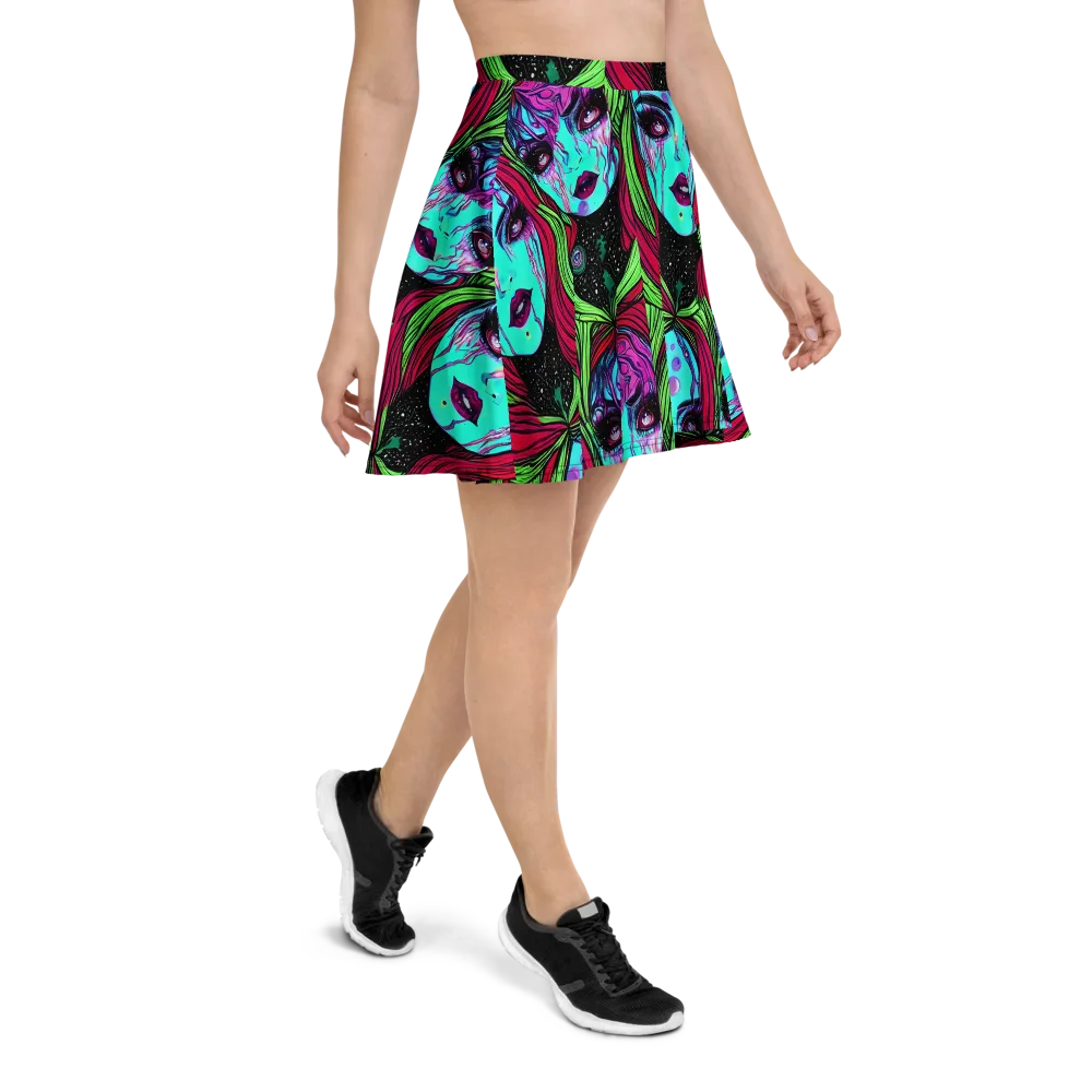 Luminous Nightfall on Skater Skirt — Right