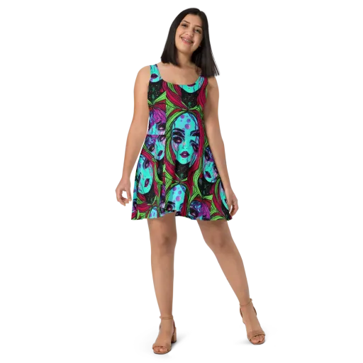 Luminous Nightfall on a Skater Dress