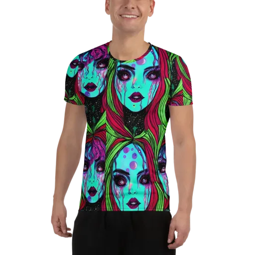 Luminous Nightfall on a Men's Athletic T-Shirt