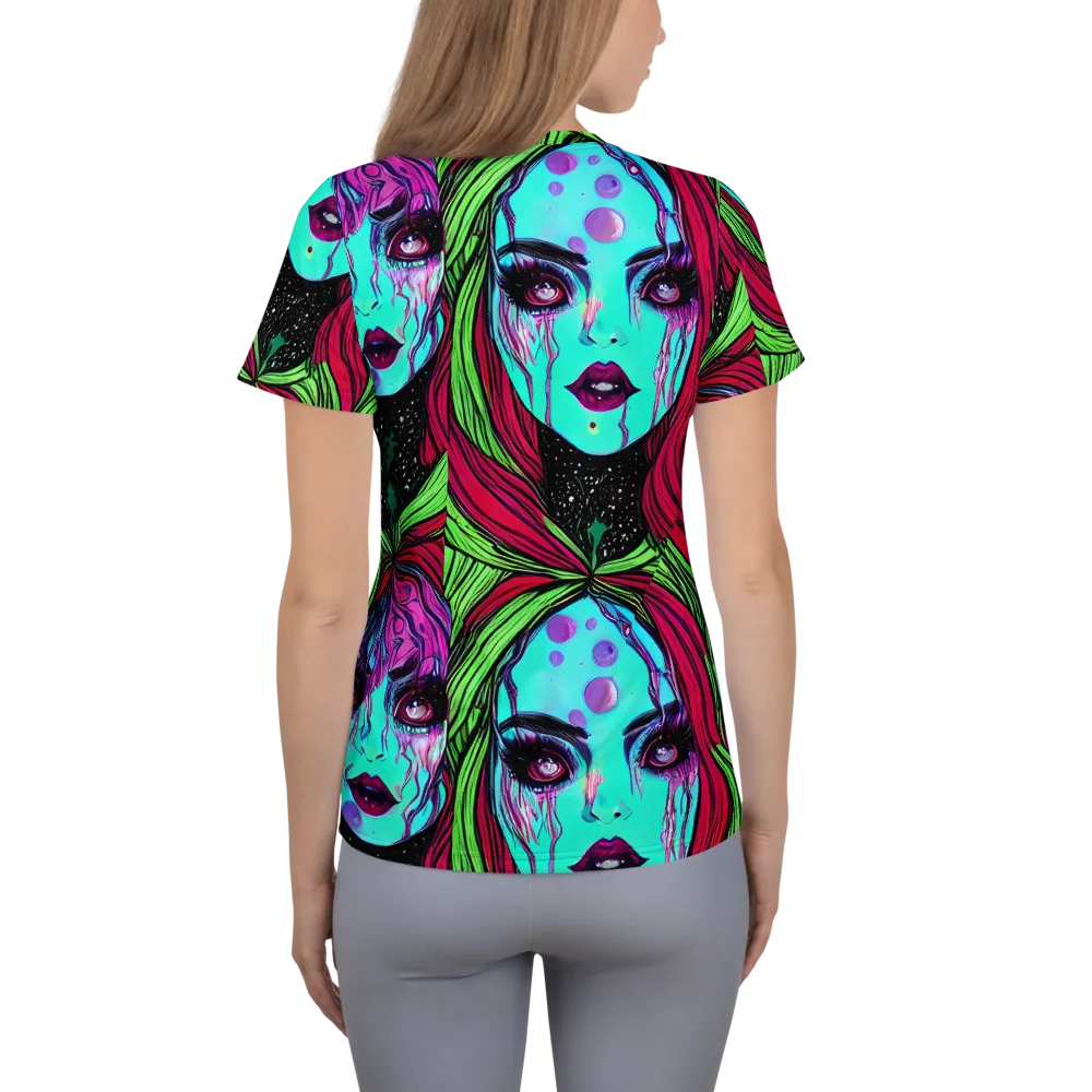 Luminous Nightfall on Women's Athletic T-Shirt — Back
