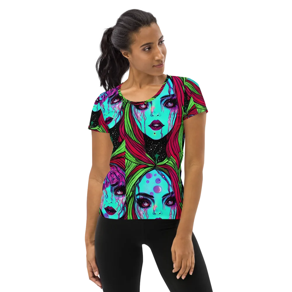 Luminous Nightfall on Women's Athletic T-Shirt — Front