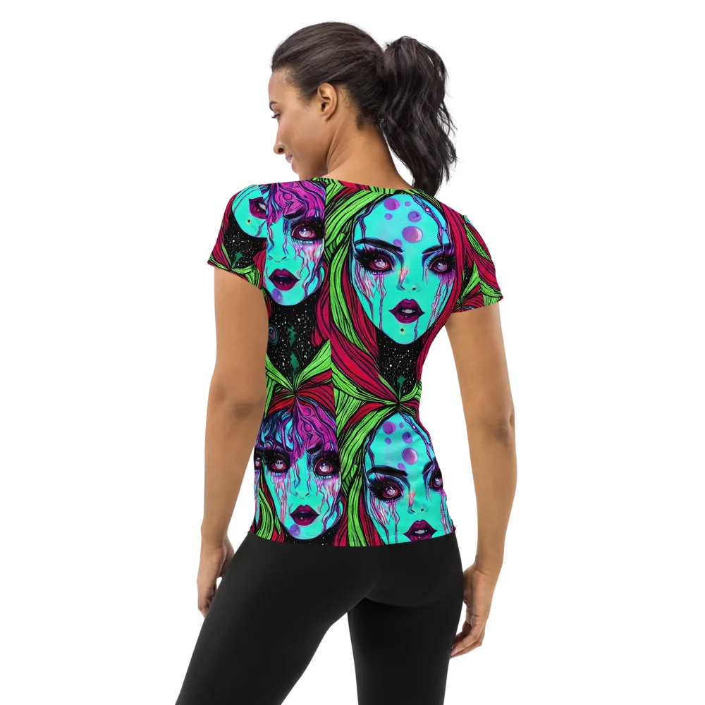 Luminous Nightfall on Women's Athletic T-Shirt — Back