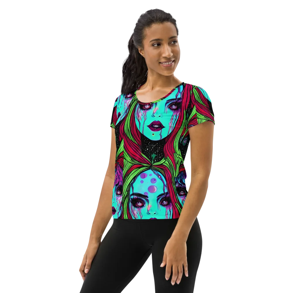 Luminous Nightfall on Women's Athletic T-Shirt — Left