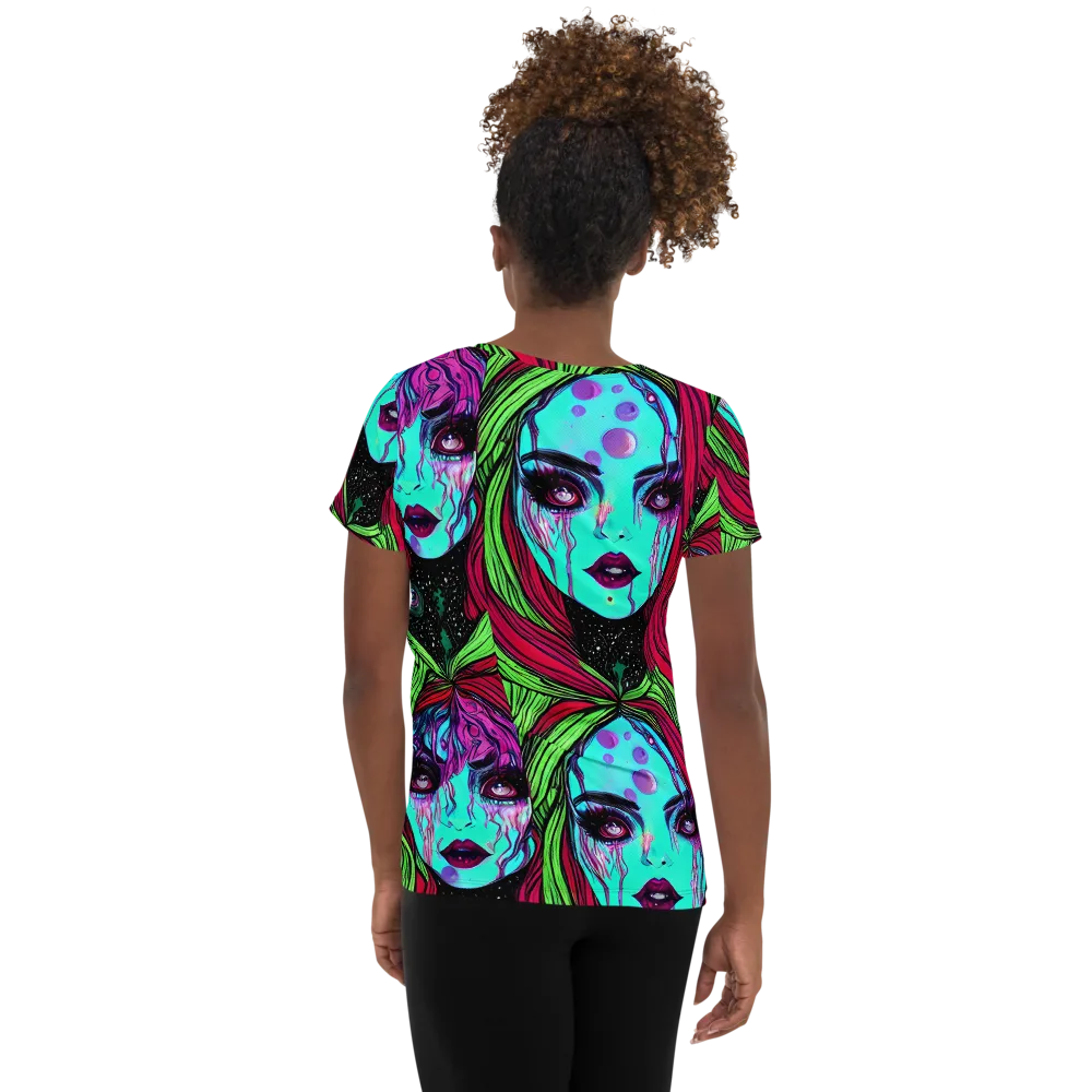 Luminous Nightfall on Women's Athletic T-Shirt — Back