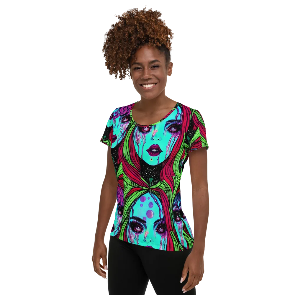 Luminous Nightfall on Women's Athletic T-Shirt — Left